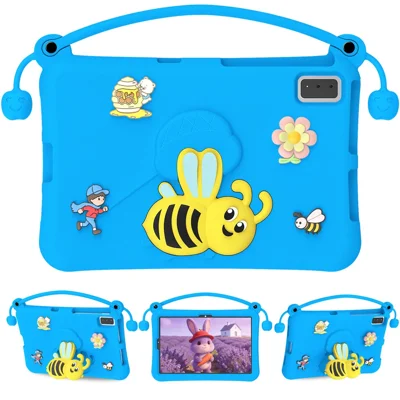 EVA-etui til Samsung Galaxy Tab S6 Lite (2024) / (2022) / (2020) / S6 / S5e SM-T720 / A7 10,4 (2022) / (2020) / Lenovo Tab M10 Plus / K10 Bee Style støttefod med bærehåndtag - Blå