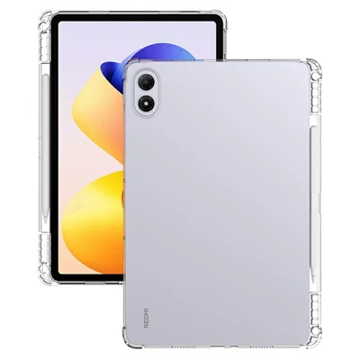 Custodia per Xiaomi Redmi Pad 2 Pro Custodia rinforzata per angoli antiscivolo con scomparto per penna in TPU - Trasparente