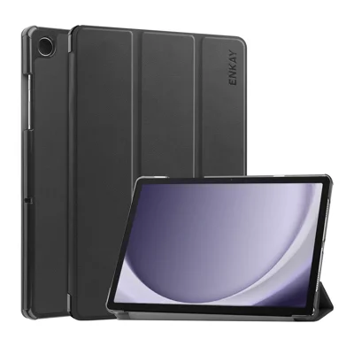 ENKAY HAT PRINCE For Samsung Galaxy Tab A9+ / Galaxy Tab A11+ Trifold Stand Cover   PU Leather + PC Tablet Case - Black