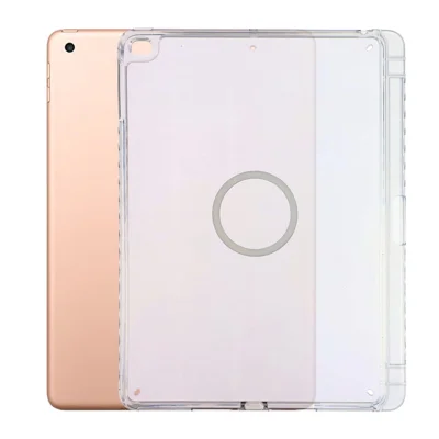 Tablet Case for iPad 9.7-inch (2018)  /  (2017)  / Pro 9.7 inch (2016)  /  Air 2 Transparent Magnetic Cover with Pencil Slot Shockproof TPC + PC Shell - Transparent