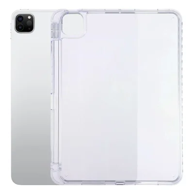 Tablet Case for iPad Air 13 (2025)  /  Pro 12.9 (2022)  /  Pro 12.9 (2021)  /  Pro 12.9 (2020)  /  Pro 12.9-inch (2018) Clear Crystal Cover with Pencil Slot Shockproof TPC + PC Shell - Transparent