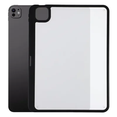 For iPad Pro 13 (2025) / (2024) Case Anti Drop Matte PC + TPU Protective Cover with Pencil Holder - Matte Black