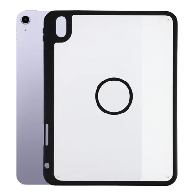 Tablet-Hülle für iPad Air 11 (2026) / (2025) / (2024) / Air (2022) / Air (2020), Bereifte Abdeckung mit Stifteschlitz, Stoßfester TPU + PC-Schalen - Matt Schwarz