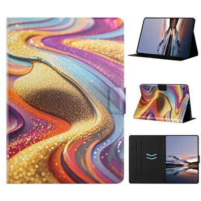 Tablet Case for Samsung Galaxy Tab S6 Lite (2024)  /  (2022)  /  (2020) Litchi Texture TPU + PU Leather Protective Cover - Golden Sand