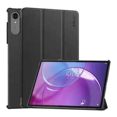 ENKAY HAT PRINCE For Lenovo Idea Tab Pro Gen 2 Trifold Stand Cover PU Leather + PC Tablet Case - Black