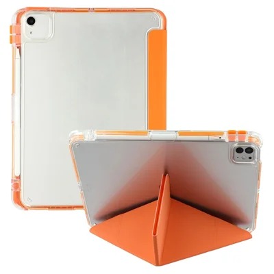 MUTURAL Crystal Shield Housse pour iPad Air 11 (2026) / (2025) / (2024) / Pro 11 (2022) / Air (2022) / Pro 11 (2021) / Air (2020) / Pro 11 (2020) Housse Trifold Support - Orange