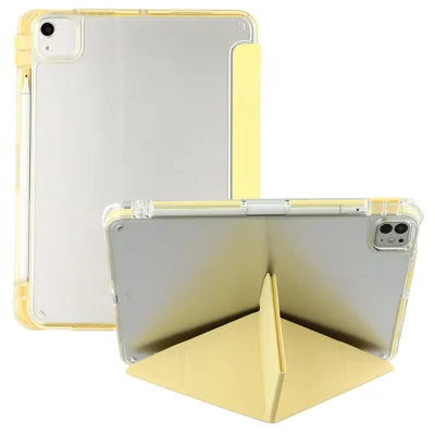 MUTURAL Crystal Shield Hülle für iPad Air 13 (2026) / (2025) / (2024) / iPad Pro 12,9 (2022) / (2021) / (2020) Dreifach-Stand-Tablet-Hülle - Gelb