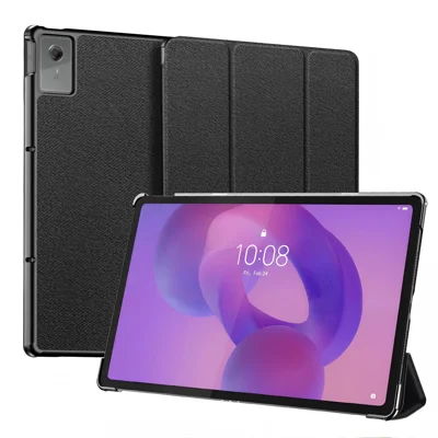 Dux Ducis para Capa Lenovo Idea Tab Plus DUX DUCIS Série Domo Capa para Tablet em Couro PU com Suporte Tripla Dobra - Preto