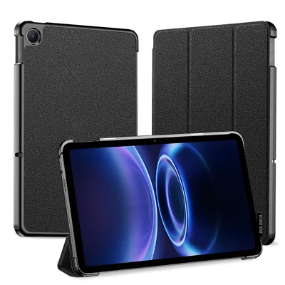DUX DUCIS for Xiaomi Poco Pad C1 / Redmi Pad 2 SE / Redmi Pad 2 9.7 Case  Domo Series Tri-fold Stand PU Leather Tablet Cover - Black