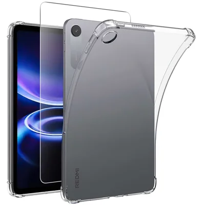 For Xiaomi Redmi Pad 2 9.7  /  Pad 2 SE Case TPU Drop-Resistant Clear Tablet Cover + Tempered Glass Screen Film