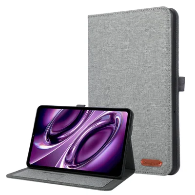 For Xiaomi Redmi Pad 2 9.7 / Pad 2 SE Case with Stand Card Holder Cloth Texture Leather Tablet Cover - Grey