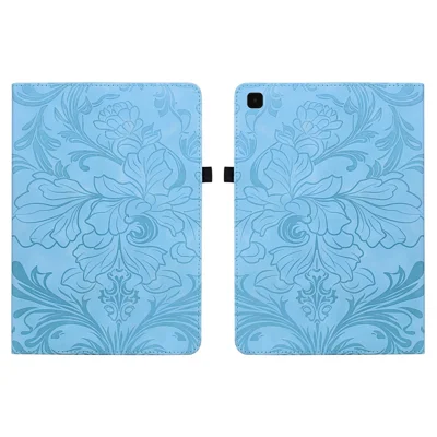 Tablet Case For Samsung Galaxy Tab S6 Lite (2024) / (2022) / (2020) Floral Pattern Folio PU Leather Cover with Card Slots - Baby Blue