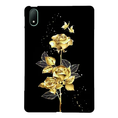 غطاء TPU لهاتف Oppo Pad Mini بطباعة زخرفية، غطاء واقي رقيق للوحي - وردة فراشة ذهبية