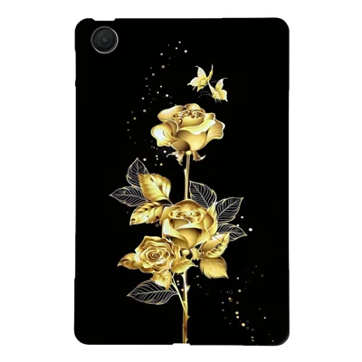 For Xiaomi Redmi Pad 2 9.7 TPU Case Pattern Printing Slim Tablet Protective Cover - Golden Butterfly Rose