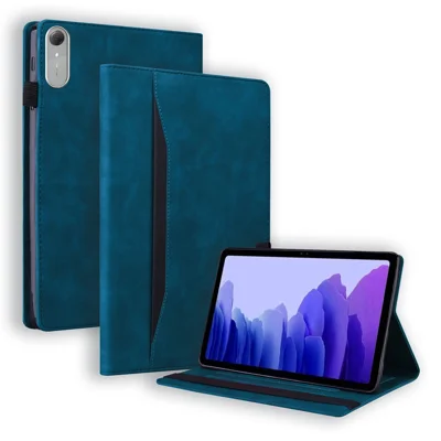 غطاء واقي من جلد البولي يوريثان لجهاز Lenovo Idea Tab Pro Gen 2 مع حامل بطاقة - أزرق