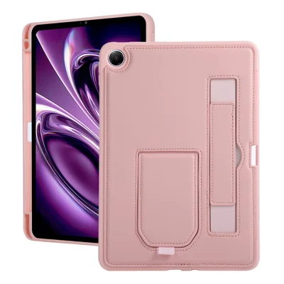 For Xiaomi Redmi Pad 2 SE  /  Pad 2 9.7 Case Kickstand PU + TPU Tablet Cover with Wristband   /   Pen Slot - Pink