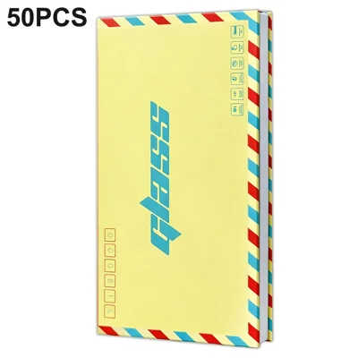 50Pcs 7.5 inch Tempered Glass Screen Protector Packaging Box Envelope Style Cardboard Folding Hard Box - Yellow