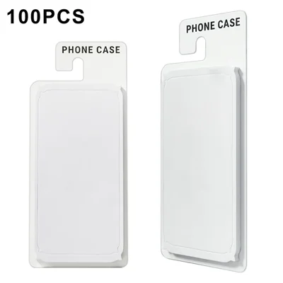 Cartes d'emballage pour coques de téléphone 100 pièces 6-6,9 pouces, cartes de présentation en mousse avec trou de suspension, cartes de vente en blanc