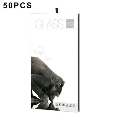 50Pcs 12 inch Tempered Glass Screen Protector Packaging Box Foldable Hard Case with Hook - White