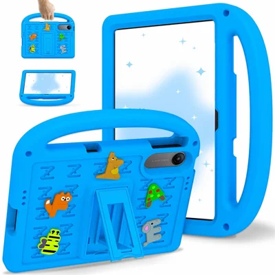 For Xiaomi Redmi Pad 2 SE  /  Redmi Pad 2 9.7  /  Poco Pad C1 Kickstand Case EVA + PC Tablet Protection Cover with Shoulder Strap - Blue