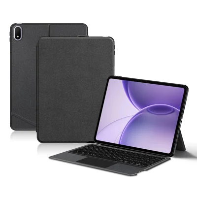 Für Oppo Pad 6 Ledertasche + Bluetooth-kompatibles Tastatur mit Hintergrundbeleuchtung und Touchpad