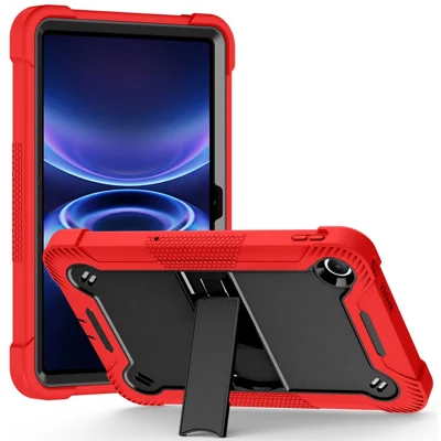 For Xiaomi Redmi Pad 2 SE / Pad 2 9.7 Case Kickstand Silicone + PC Impact Protective Tablet Cover - Red