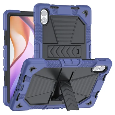 For Xiaomi Redmi Pad 2 Pro Tablet Case with Kickstand PC + Silicone Shockproof Protective Cover - Navy Blue+Black