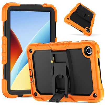 For Xiaomi Redmi Pad 2 9.7 Case Kickstand PC + Silicone Shockproof Tablet Cover - Orange