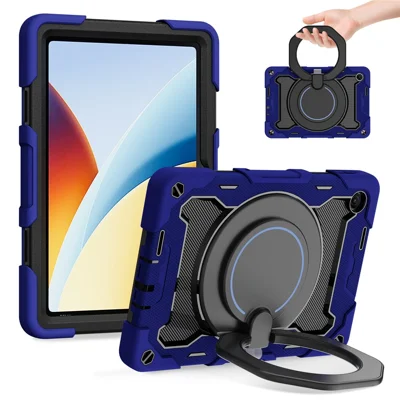 For Xiaomi Redmi Pad 2 9.7 Kickstand Case Silicone Shockproof Rugged Tablet Cover - Navy Blue