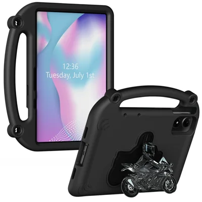 Capa de Tablet para Xiaomi Redmi Pad Pro / Pad Pro 5G / Pad 2 Pro / Poco Pad M1 / Lenovo Idea Tab Plus / Honor Pad 10, Capa Resistente a Choques com Suporte de Motociclo e Alça - Preto