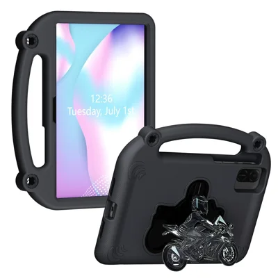 Tablet Case for Honor Pad X10 Pro / X9 / X9a / X8 Pro / X8a / X8b , Motorcycle Kickstand Shockproof Cover with Handle - Black
