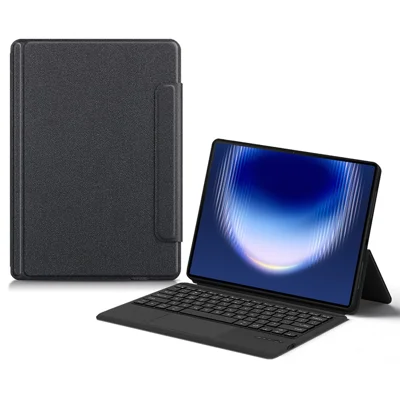For Huawei MatePad Pro Max Leather Case + Touchpad Bluetooth-Compatible Keyboard (without Backlit) - Black