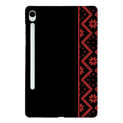 Coque pour Samsung Galaxy Tab S10 FE / S10 Lite / S9 / S9 FE, housse souple en TPU avec motif imprimé - Motif ethnique rouge