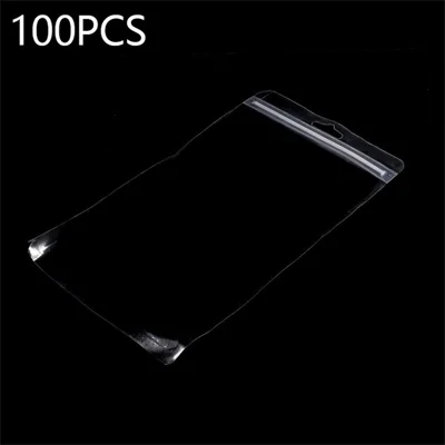 100 Unidades 23 x 13,5 cm Sacos Transparentes com Fecho Autoadesivo e Furo para Pendurar, para Capas de Telemóvel