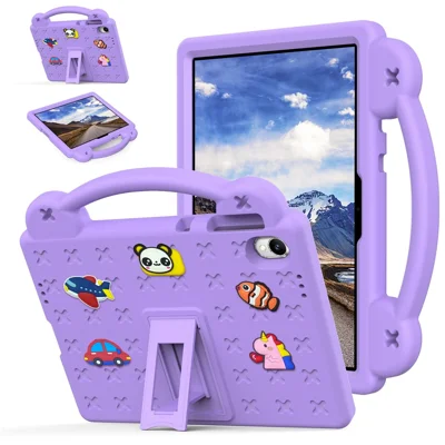 For Walmart Onn 11 inch Core Tablet (2026) Case Kids Cartoon Patterns Hand Grip Kickstand Tablet EVA Cover - Purple