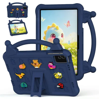 For TECNO Megapad 11 / Infinix XPAD 30E Case Kickstand Kid-Friendly Shockproof Cartoon EVA Tablet Cover - Navy Blue