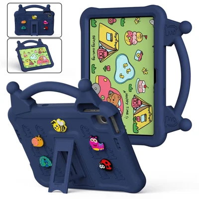 Cartoon EVA Tablet Case for Xiaomi Redmi Pad 2 SE / Pad 2 9.7 / Poco Pad C1 , Kickstand Kid-Friendly Shockproof Cover - Navy Blue