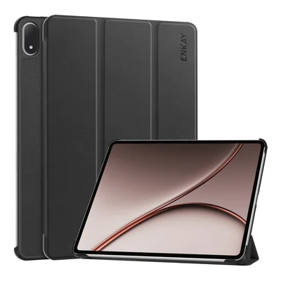 HAT PRINCE für Oppo Pad 5 Pro / OnePlus Pad 4 Dreifach-Klapp-Case ENKAY PU-Leder + PC-Tablet-Hülle - Schwarz