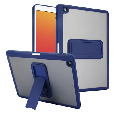 Capa para Tablet para iPad 10,2 (2021) / (2020) / (2019) com Ranhura para Lápis e Suporte PC - Azul Escuro