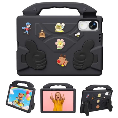 EVA Case for Huawei MatePad 11.5 (2026) / MatePad 11.5 S (2025) / Honor Pad 10 Pro / Pad V9 / Pad GT Cartoon Thumb Kickstand Shockproof Tablet Cover - Black