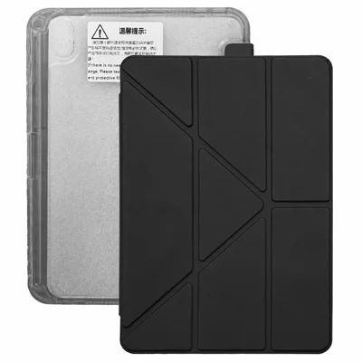 ZGA til iPad mini (2024) / (2021) Case Y-Fold Stået PC + TPU Tablet Beskyttelsesdækning med Indbygget Pen Holder - Sort