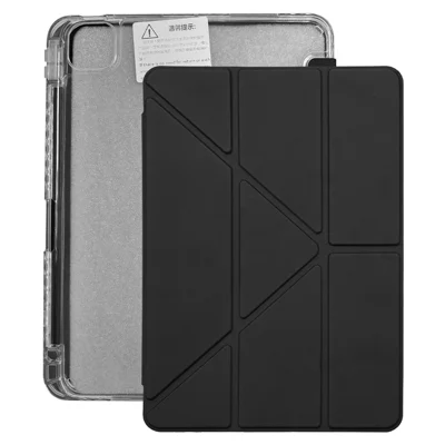 ZGA Protective Case for iPad Air 11 (2026) / (2025) / (2024) / Air (2022) / (2020) / iPad Pro 11 (2022) / (2021) / (2020) / (2018) Y-Fold Stand PC + TPU Tablet Cover Built-In Pen Slot - Black