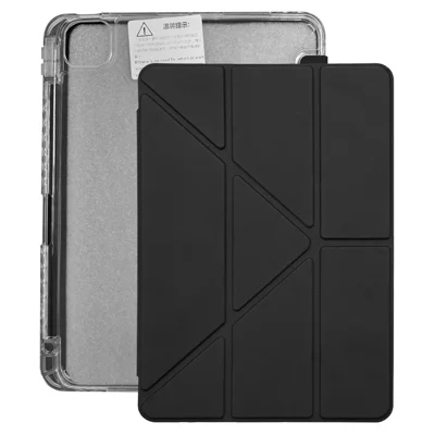 ZGA Schutzhülle für iPad Air 13 (2026) / (2025) / (2024) / iPad Pro 12,9 (2022) / (2021) / (2020) / (2018), Y-Fold-Stand PC + TPU Tablet-Hülle mit integriertem Stiftfach – Schwarz