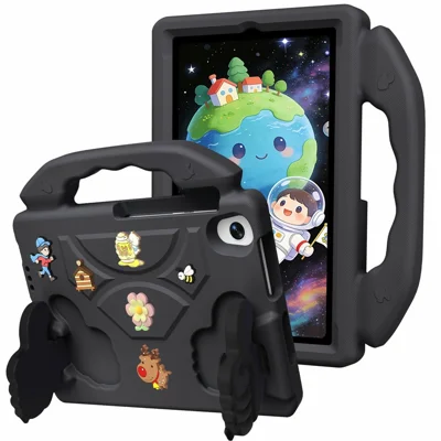EVA Case For Samsung Galaxy Tab A 8.4 (2020)  /  Huawei MatePad T8  /  MediaPad M5 Lite 8  /  M6 8.4-inch  /  Lenovo Tab M8  /  M8 Gen 4  /  TCL Tab 8 LE  /  8 4G Cartoon Thumb Kickstand Shockproof Tablet Cover - Black