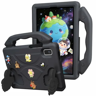 For Lenovo Tab M9 EVA Case Cartoon Thumb Kickstand Shockproof Tablet Cover - Black