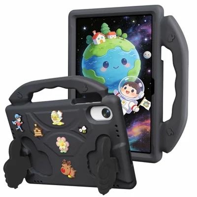 EVA Case For Honor Pad X10 Pro  /  X9a  /  X9  /  X8 Pro Cartoon Thumb Kickstand Shockproof Tablet Cover - Black