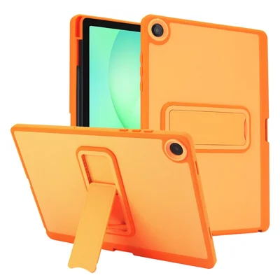 Чехол для Samsung Galaxy Tab A11 / A9 из ТПУ + поликарбоната, с защитой от падений, подставкой и отсеком для стилуса, цветной дизайн, текстурированное покрытие, Оранжевый