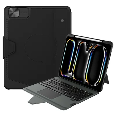 NILLKIN Bumper Combo Pro for iPad Pro 13 (2025)  /  (2024) Case with Detachable Bluetooth-Compatible Keyboard, 7-Color Backlit, Multi-Touch Trackpad - Black