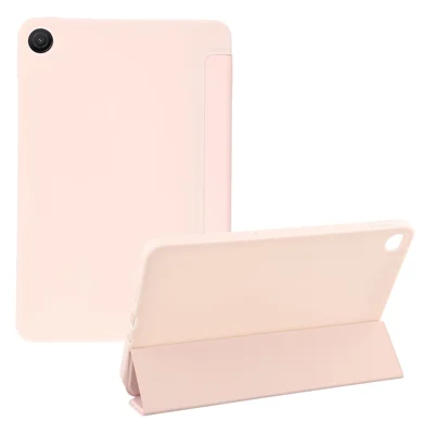 For Xiaomi Redmi Pad 2 9.7  /  SE Case PU Leather + Silicone Tri-Fold Stand Tablet Cover - Pink