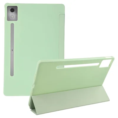 Til Lenovo Idea Tab Pro Case PU-læder + Silikone Tri-fold Ståtabletdekning - Grøn